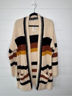 Hem & Thread Open-Front Women's Cardigan Duster Sweater size medium